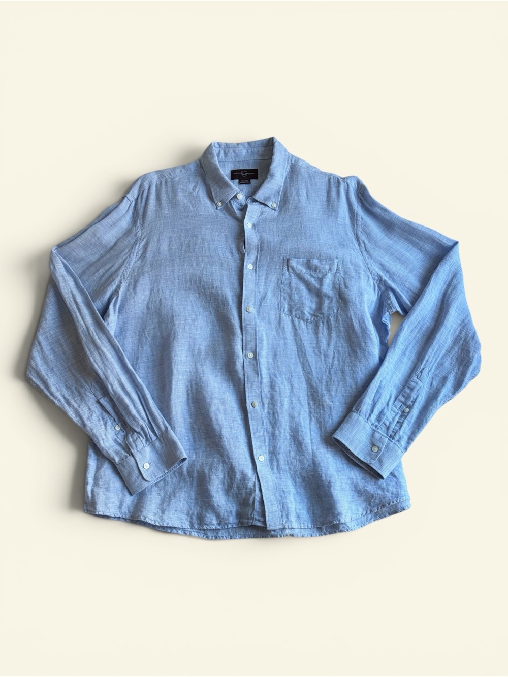 Black Brown 1826 Light Blue 100% Linen Button Down Shirt Minimalist Summer XXL